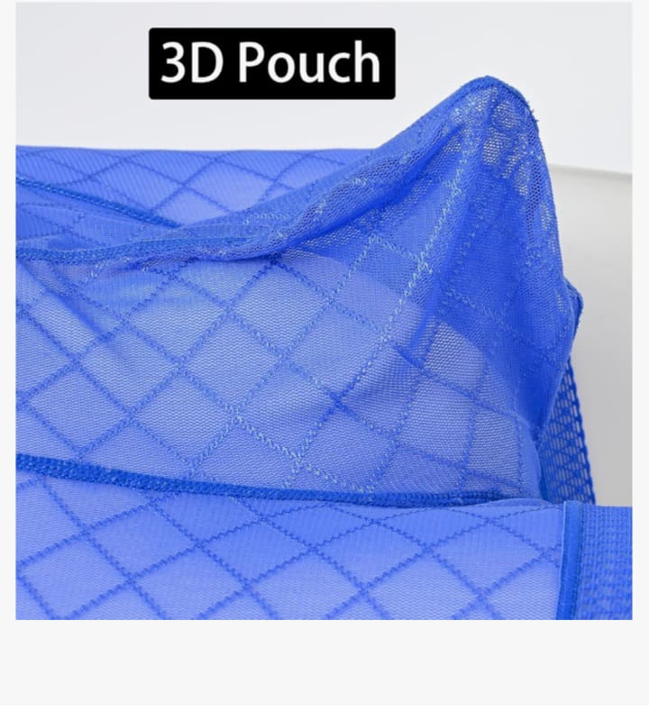 Men's Mesh See Through Boxer Briefs, Sheer Lace Underwear